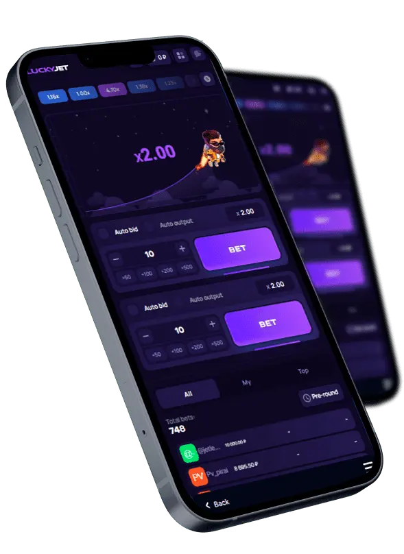 Avance del juego Crash con dinero real Lucky Jet en dispositivos móviles